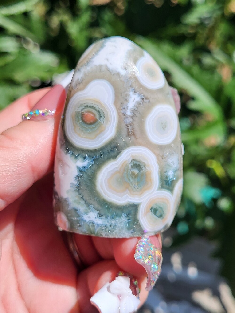 Ocean Jasper 8th Vein Druzy Filled Freeform